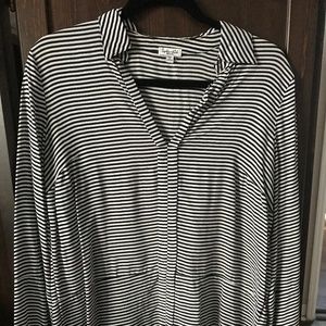 Black and White Striped Blouse